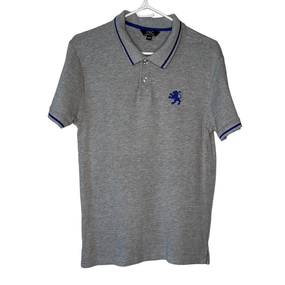 INC Men’s Grey Short Sleeves Polo Shirt Medium
